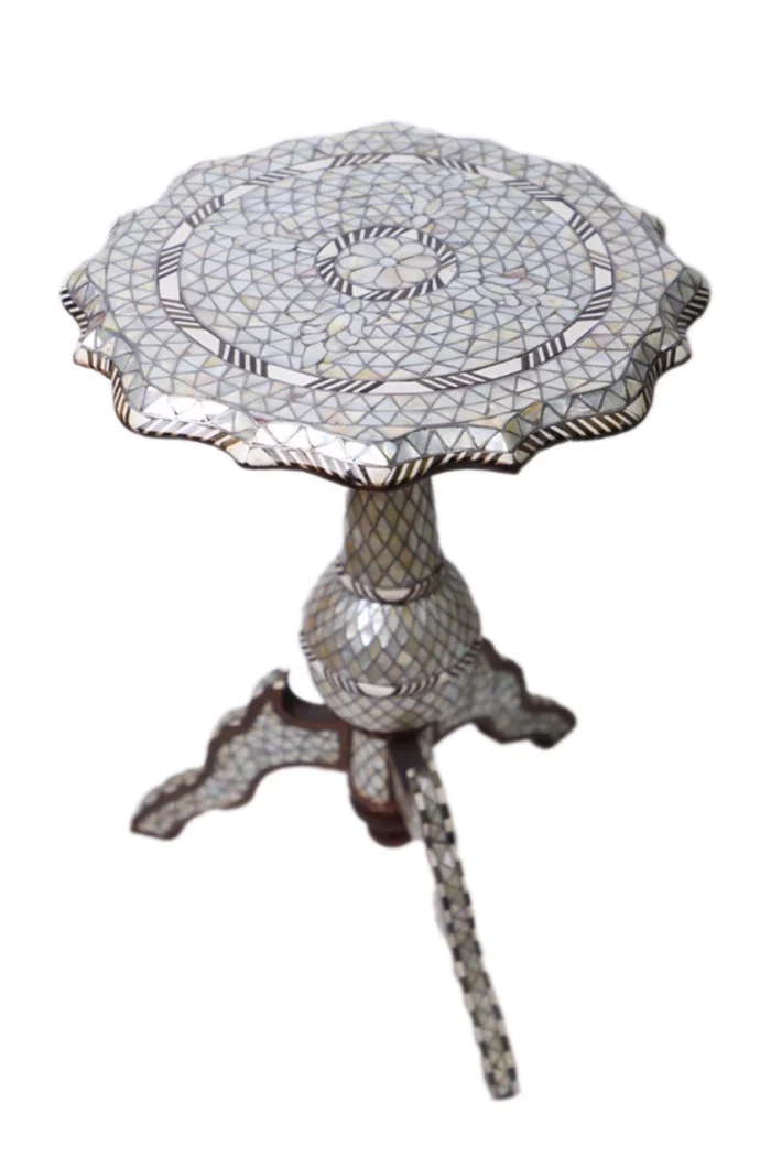 Handcrafted Table with Mother-Of-Pearl Inlay - Image 1