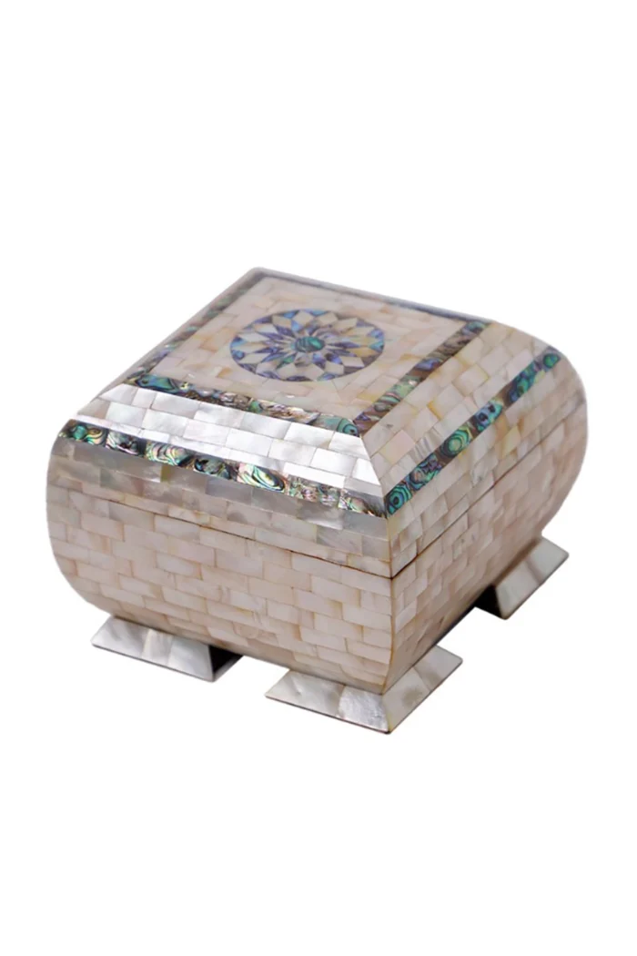 Luxury Mother-of-Pearl Jewelry Box – Handmade  Fully Inlaid - Image 1