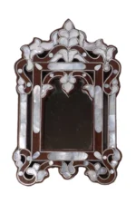Mini Wooden Wall Mirror with Mother-Of-Pearl Inlays