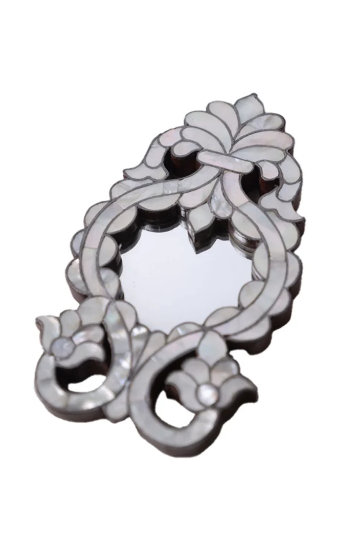 Miniature Mirror with Mother-of-Pearl – Handmade Decorative Mirror - Image 1