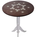 Three-legged Table with Plexiglass and Mother-Of-Pearl Inlay