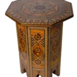 Octagonal Mosaic Table Made of Wood – Oriental Design