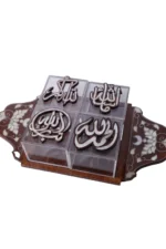 Handcrafted Mother-of-Pearl Box Set with Islamic Calligraphy - Image 2