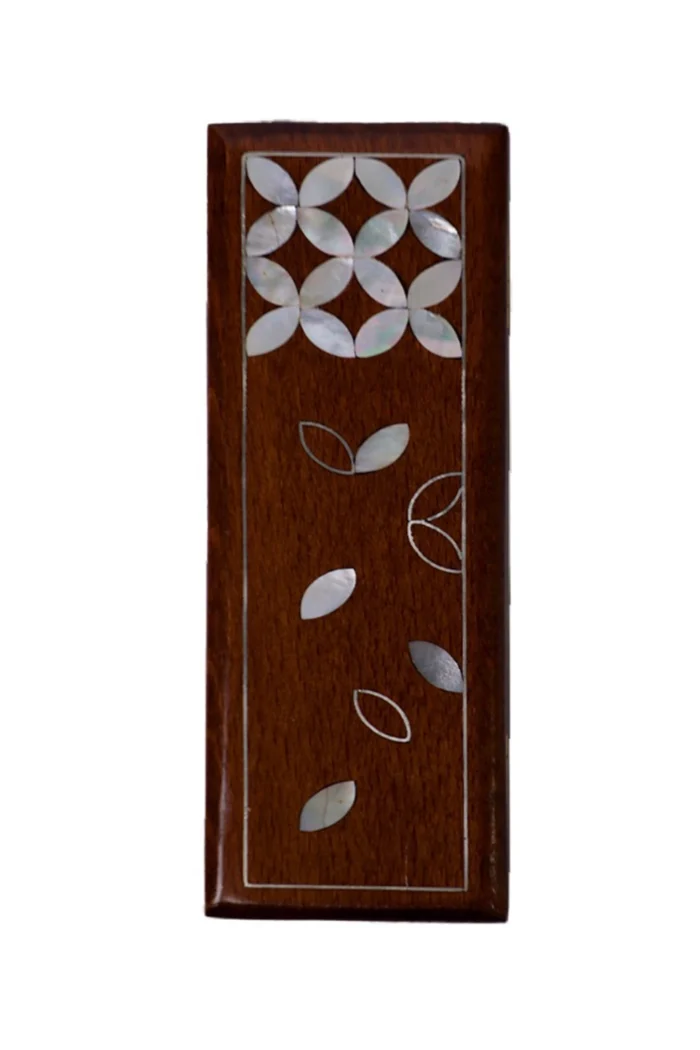 Handcrafted Wooden Box with Mother-Of-Pearl Inlay - Image 1