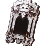 Mini Wooden Wall Mirror with Mother-Of-Pearl Inlays - Image 2