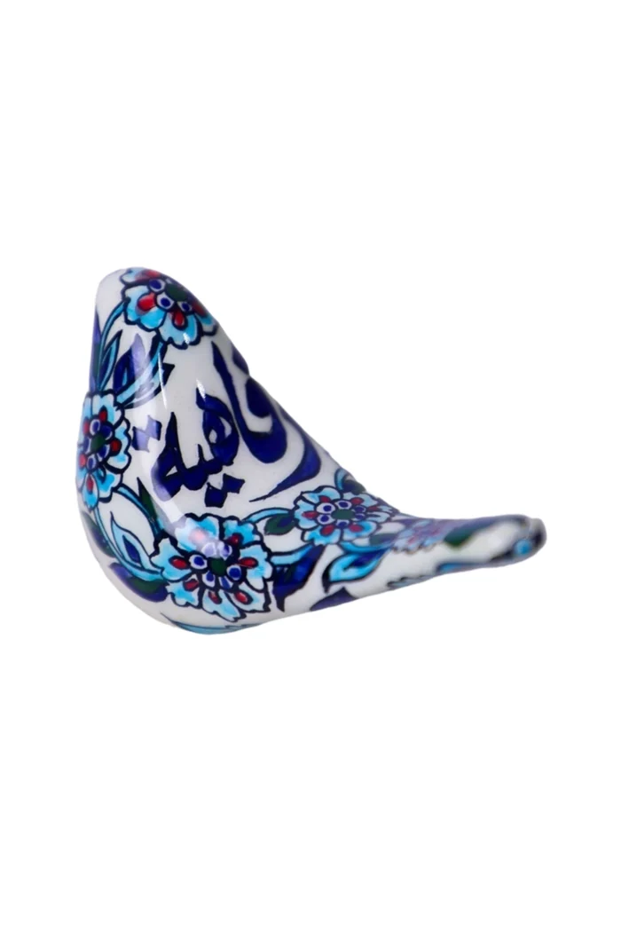 Qayshani Damascus Bird Figurine - Hand-Painted with Calligraphy - Image 1