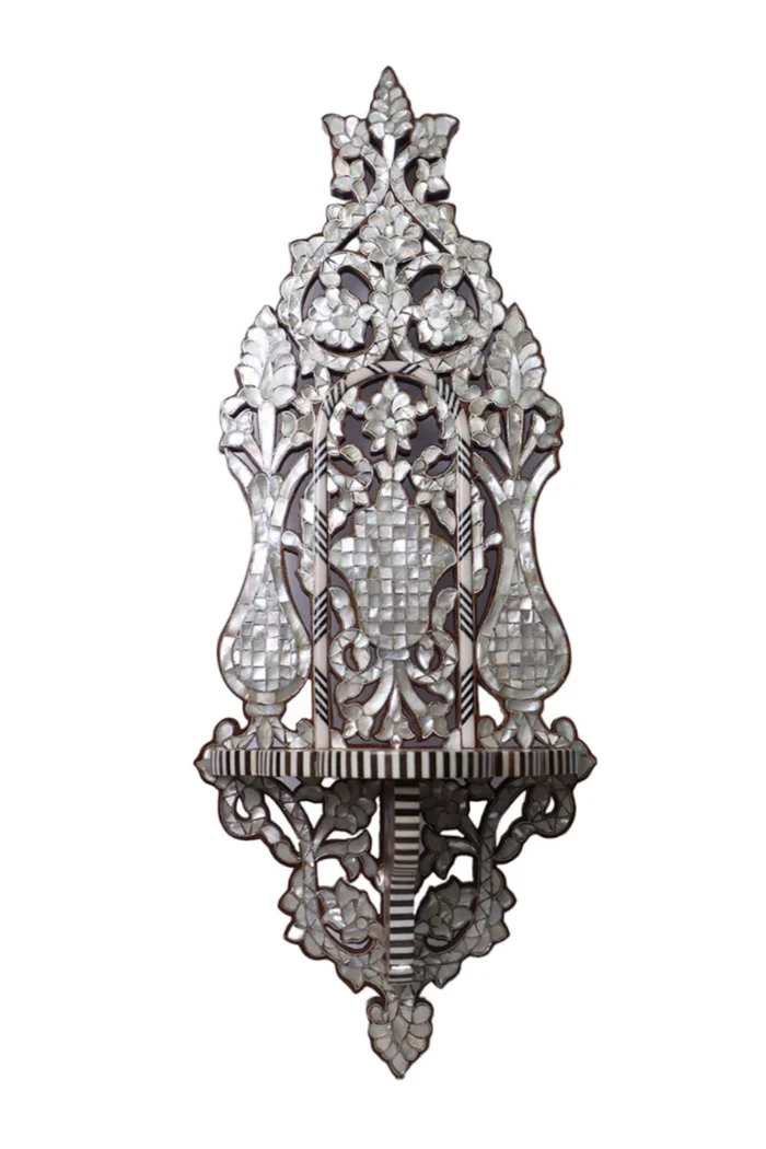 Traditional Kaziyah Wall Shelf with Mother-Of-Pearl – Set of 2, Handmade - Image 1