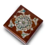 Small Mother-of-Pearl Jewelry Box in Walnut Wood
