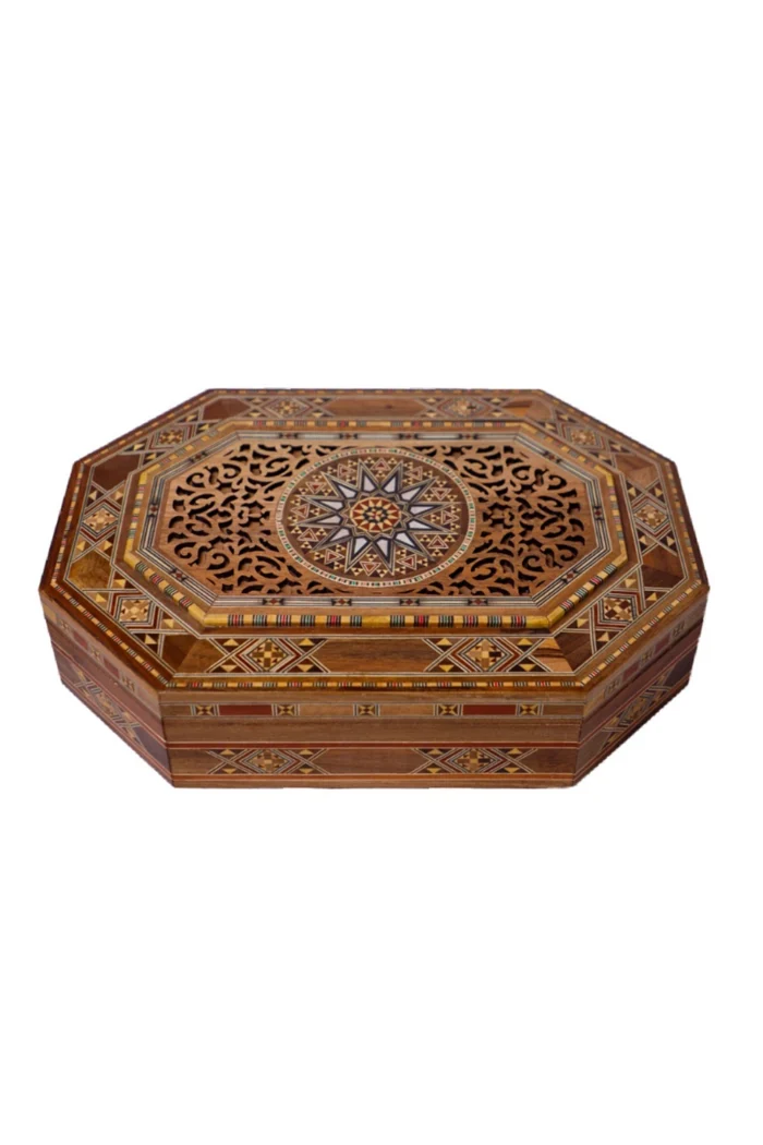 Damascus Mosaic Box Handmade – Jewelry  Decorative Chest - Image 1