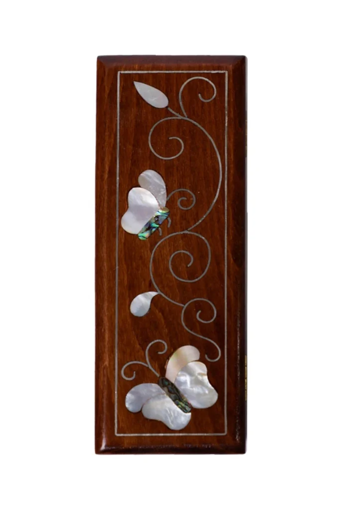 Handmade Wooden Jewelry Box with Mother-Of-Pearl Inlays - Image 1